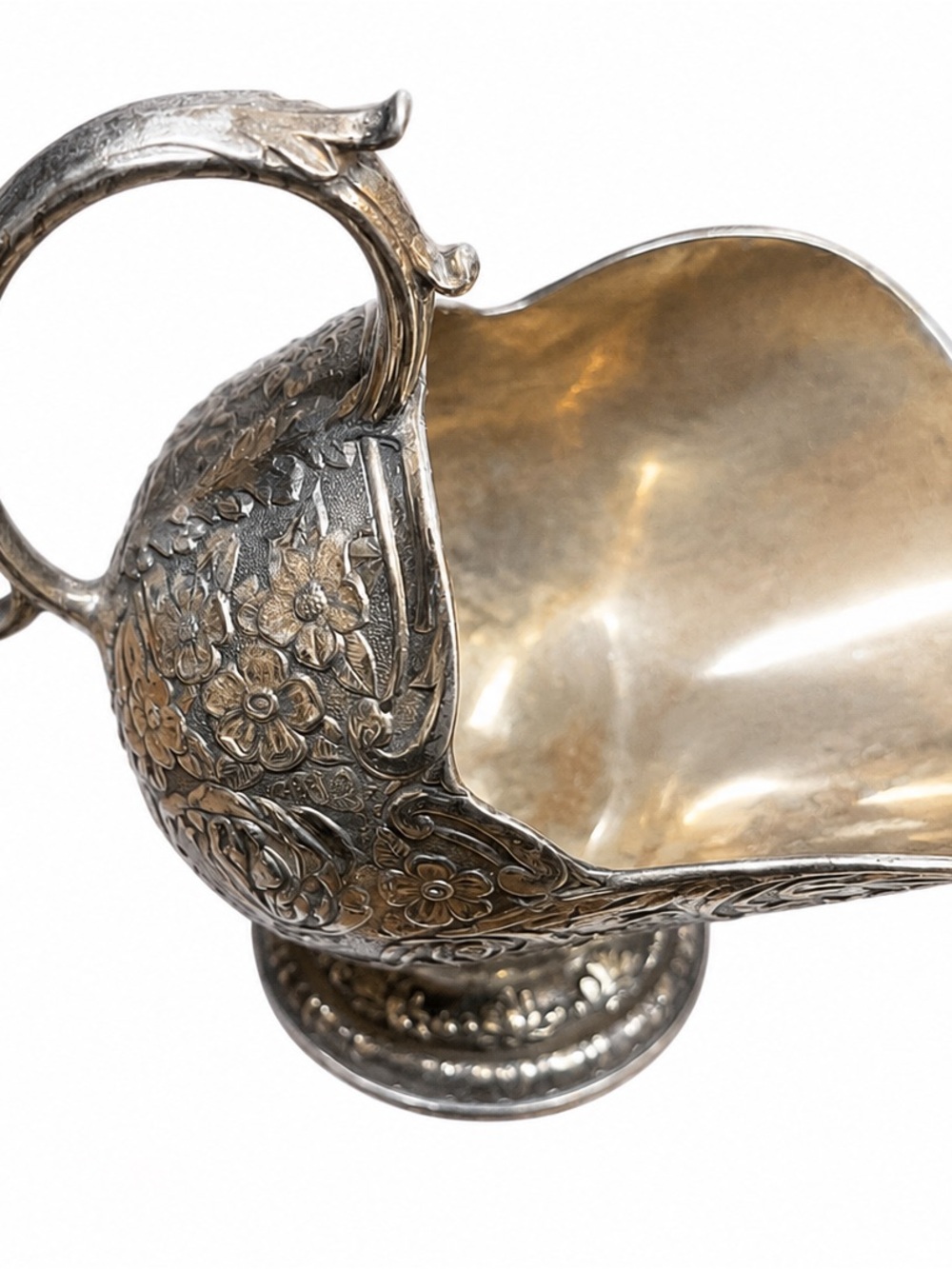 Vintage Silver-Plated Floral Sugar Scuttle